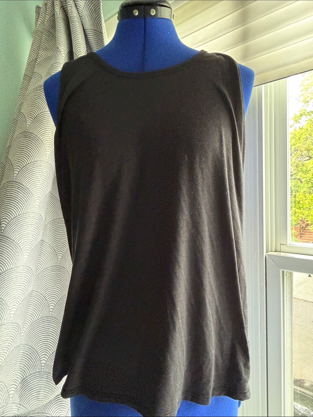 Athleta Black Scoop Neck, Cross-Back Tank Top